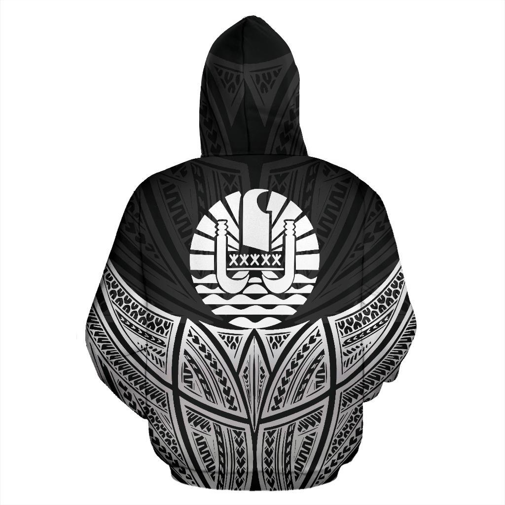 Tahiti Polynesian Custom Hoodie Black Pride Map nd Seal - Polynesian Pride
