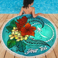 Chuuk State Beach Blanket - Custom Personalised Tropical Flowers Style - Polynesian Pride
