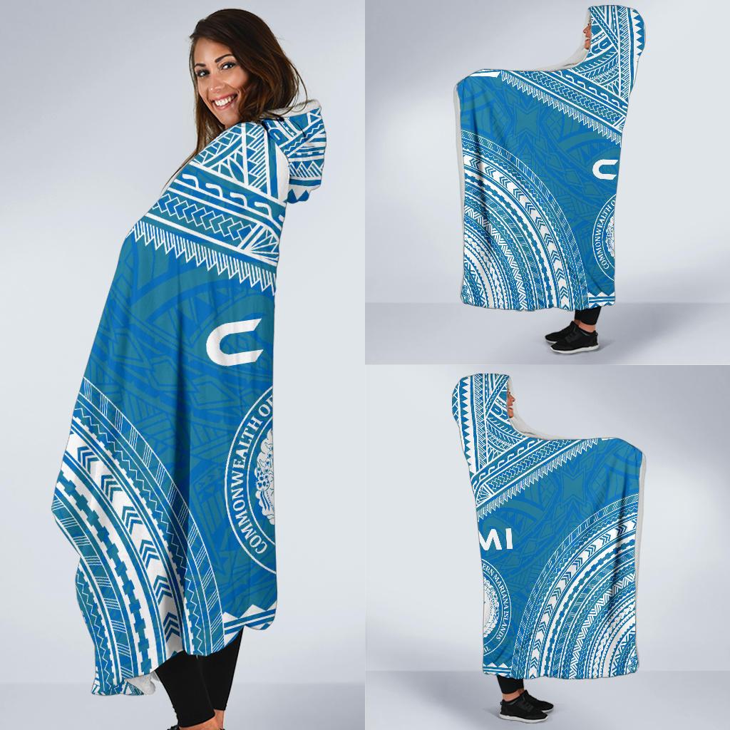 Northern Mariana Islands Flag Polynesian Chief Hooded Blanket - Polynesian Pride
