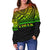 Chuuk Women's Off Shoulder Sweater - Reggae Color Version - Polynesian Pride