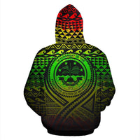 Federated States of Micronesia All Over Zip up Hoodie Lift up Reggae - Polynesian Pride