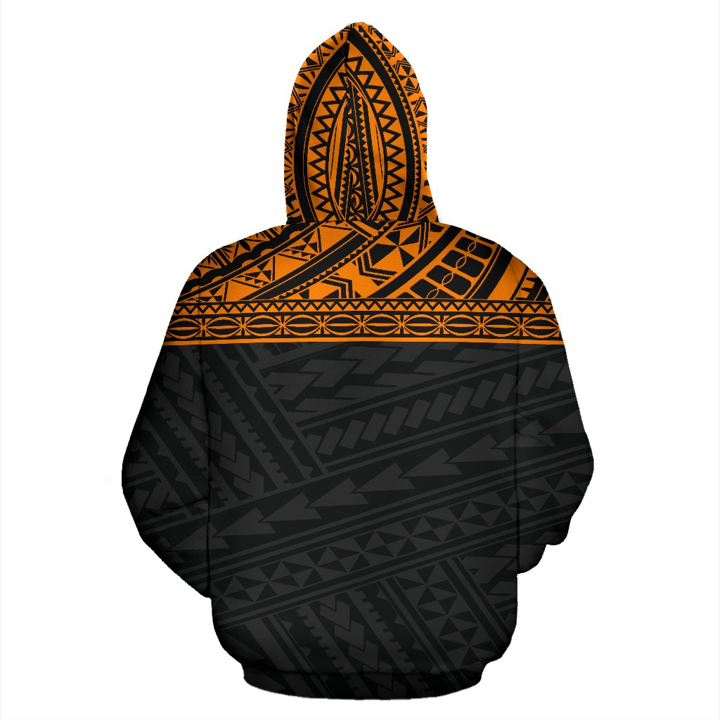 Poly All Over Hoodie Polynesian Orange Black Version - Polynesian Pride