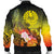 Tahiti Custom Personalised Men's Bomber Jacket - Humpback Whale with Tropical Flowers (Yellow) - Polynesian Pride