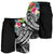 Marshall Islands Polynesian Men's Shorts - Summer Plumeria (Black) - Polynesian Pride