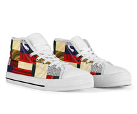 Polynesian High Top Shoes - Design Retro Patchwork - Polynesian Pride