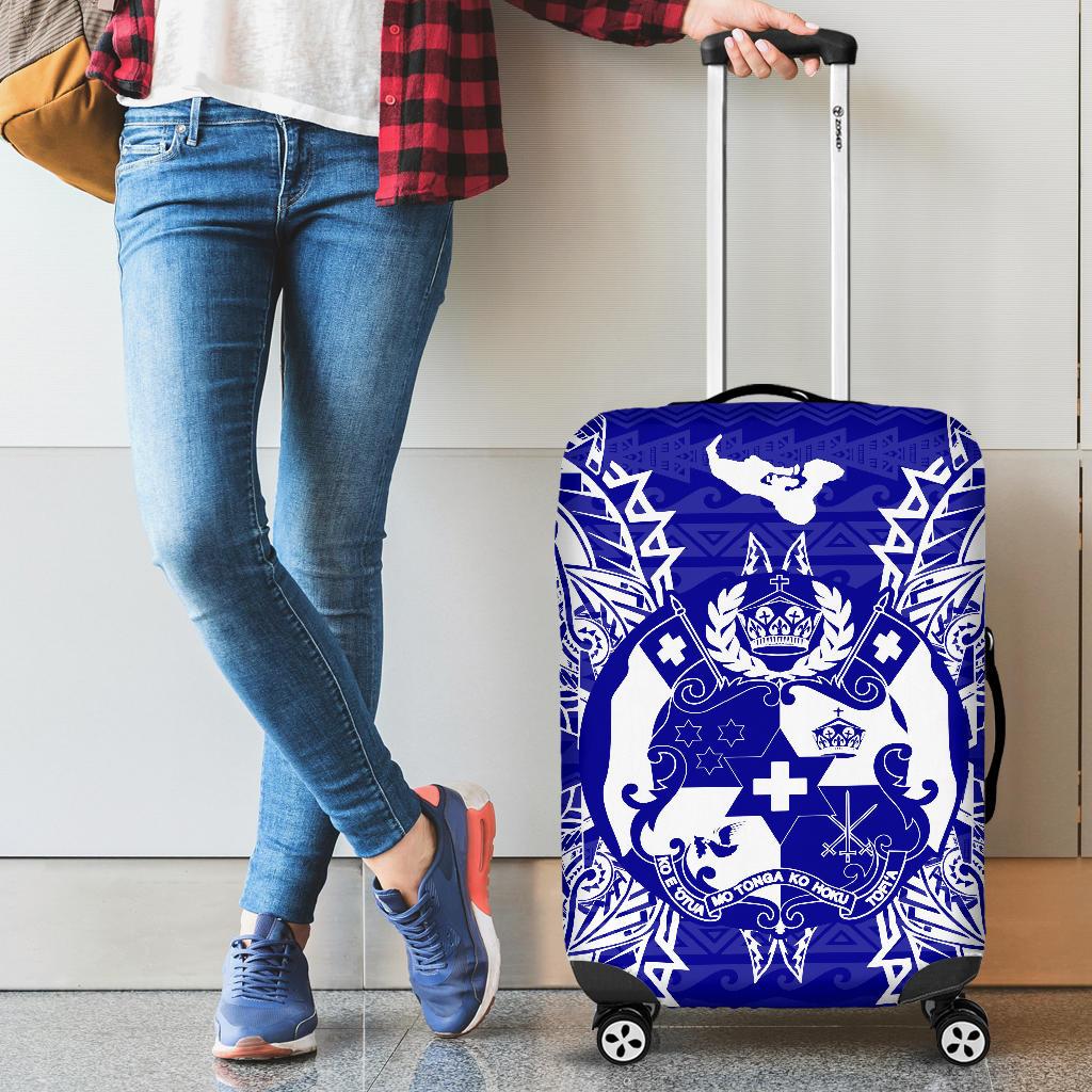 Tonga Polynesian Luggage Covers Map Blue - Polynesian Pride