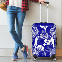 Tonga Polynesian Luggage Covers Map Blue - Polynesian Pride