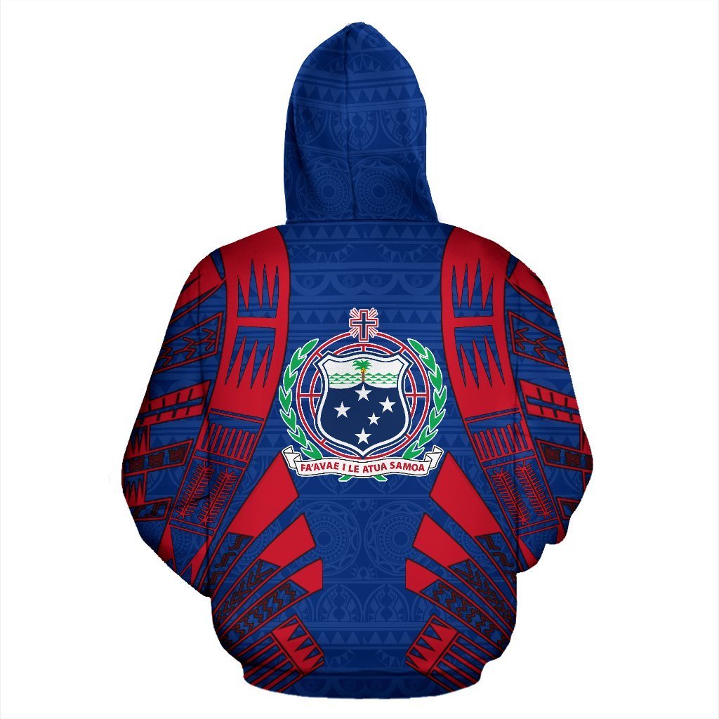 Samoa All Over Zip up Hoodie Polynesian Tattoo Style - Polynesian Pride
