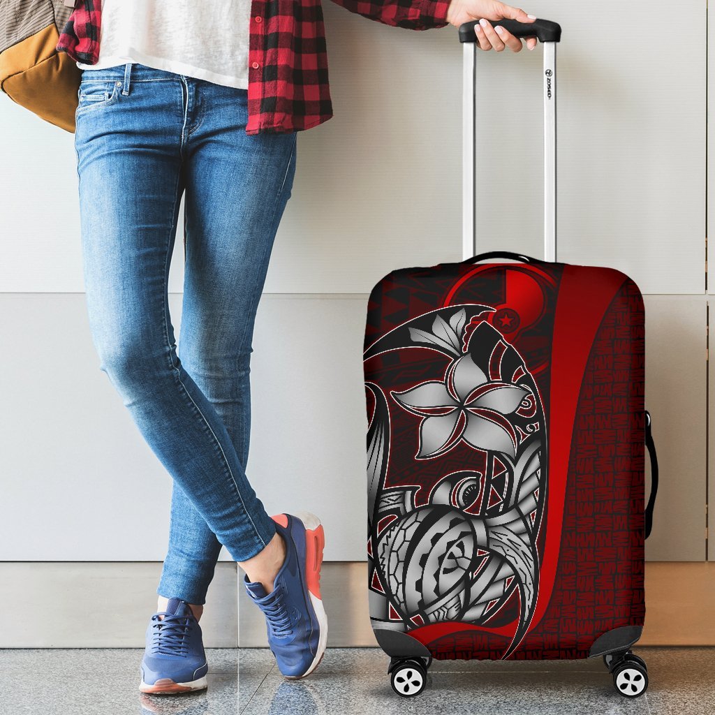 Yap Micronesian Luggage Covers Red - Turtle With Hook - Polynesian Pride