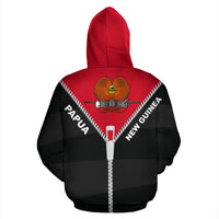 Papua New Guinea Hoodie Papua New Guinea Flag Coat of Arms Straight Zipper Style - Polynesian Pride