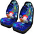 Guam Custom Personalised Car Seat Covers - Humpback Whale with Tropical Flowers (Blue) - Polynesian Pride