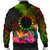 Cook Islands Polynesian Men's Bomber Jacket - Hibiscus and Banana Leaves - Polynesian Pride