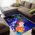 Fiji Custom Personalised Area Rug - Humpback Whale with Tropical Flowers (Blue) - Polynesian Pride