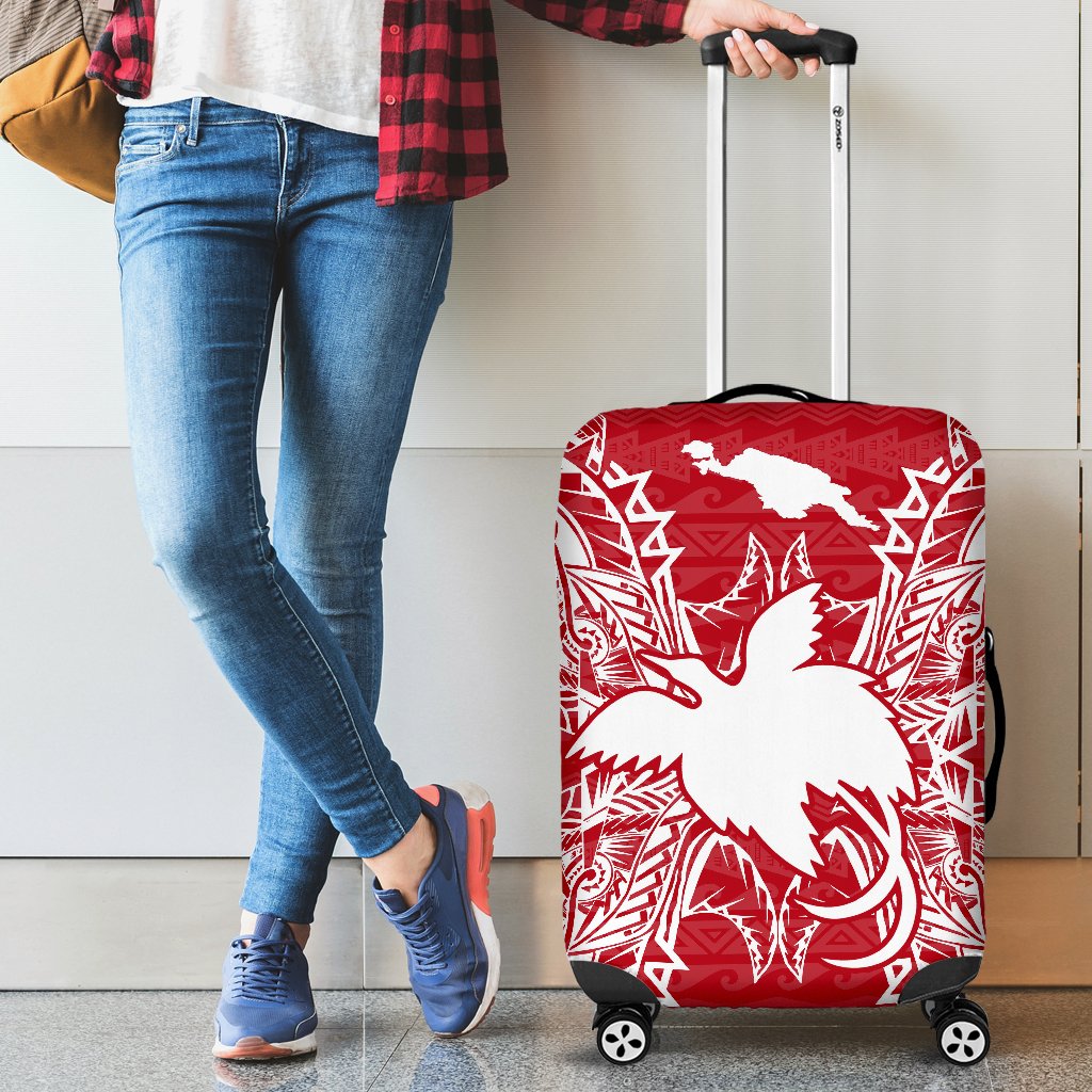Papua New Guinea Polynesian Luggage Covers Map Red White - Polynesian Pride