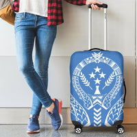Kosrae Luggage Cover - Micronesian Tribal Blue - Polynesian Pride