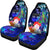 Fiji Custom Personalised Car Seat Covers - Humpback Whale with Tropical Flowers (Blue) - Polynesian Pride