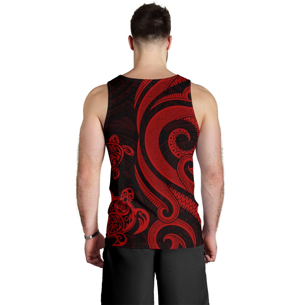 Kosrae Micronesian Men Tank Top - Red Tentacle Turtle - Polynesian Pride