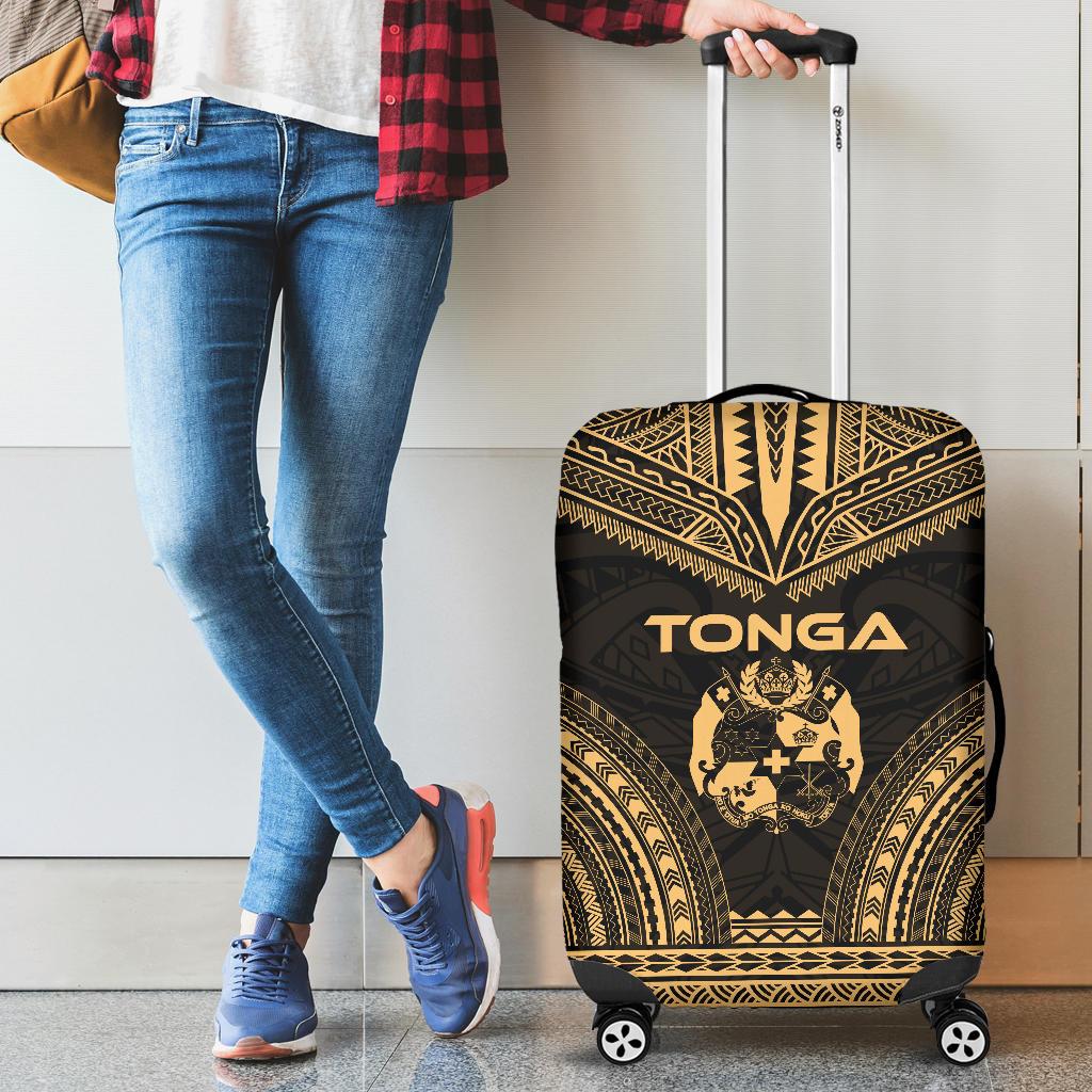 Tonga Polynesian Chief Luggage Cover - Gold Version - Polynesian Pride
