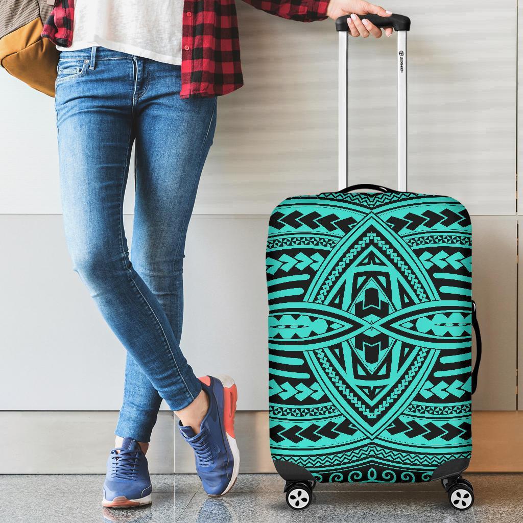 Polynesian Seamless Turquoise Luggage Covers Turquoise - Polynesian Pride