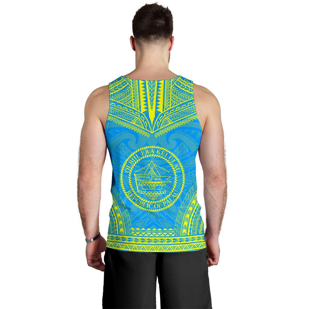 Palau Men's Tank Top - Polynesian Chief Flag Version - Polynesian Pride
