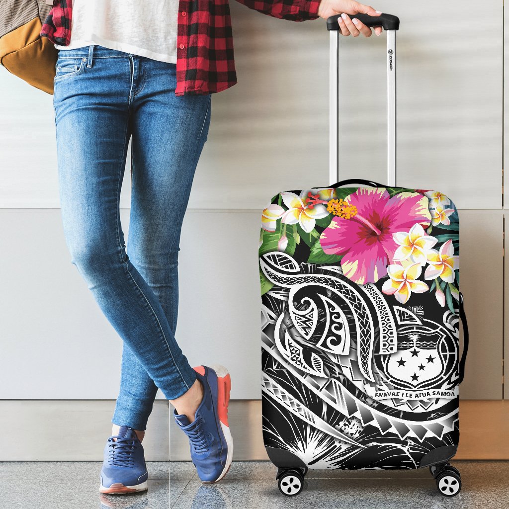 Polynesian Samoa Luggage Covers - Summer Plumeria (Black) Black - Polynesian Pride