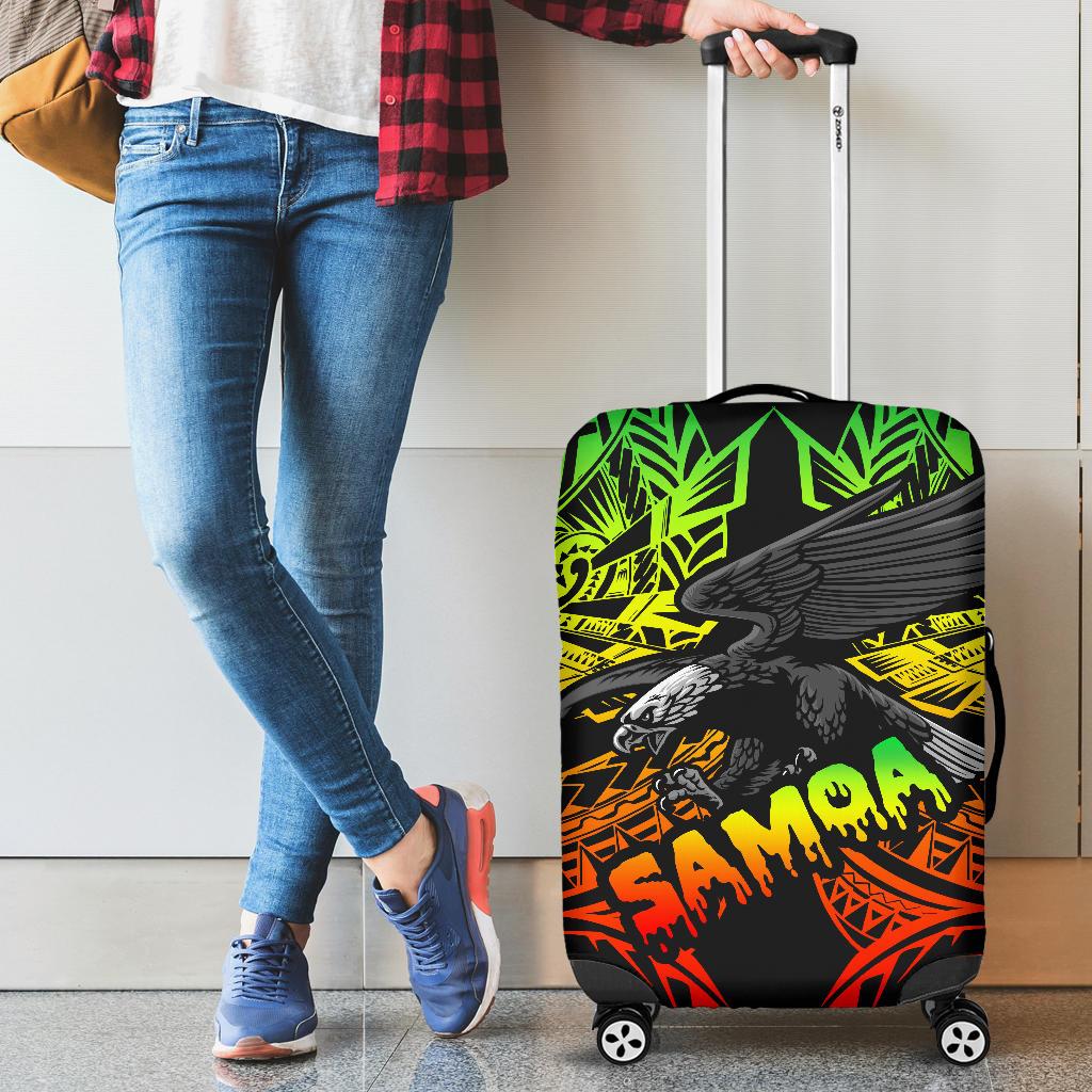 Samoa Polynesian Luggage Covers - Eagle Tribal Pattern Reggae - Polynesian Pride