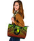 Polynesian Yap Leather Tote Bag - Reggae Vintage Polynesian Patterns - Polynesian Pride