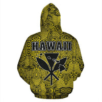 Polynesian Kanaka Maoli Royal Coat of Arms Hawaii Zip Hoodie Yellow - Polynesian Pride