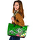 FSM Large Leather Tote Bag - Turtle Plumeria (Green) - Polynesian Pride