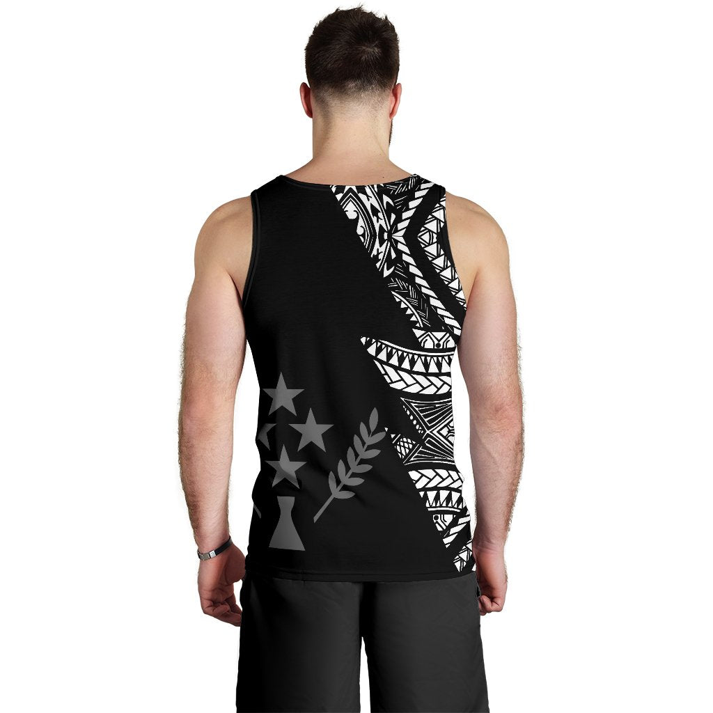 Kosrae Men's Tank Top - Micronesian Pattern Flash Black - Polynesian Pride