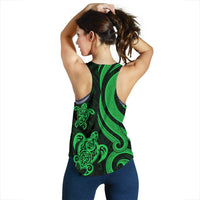 Papua New Guinea Women's Racerback Tank - Green Tentacle Turtle - Polynesian Pride