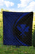 Hawaii Kanaka Polynesian Black And Blue Premium Quilt - Circle Style Black And Blue - Polynesian Pride