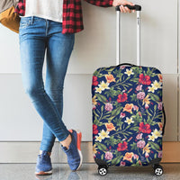 Tropical Hibiscus Red And Plumeria White Luggage Cover - Polynesian Pride