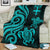 Fiji Polynesian Premium Blanket - Turquoise Tentacle Turtle - Polynesian Pride