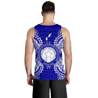Northern Mariana Islands Polynesian Men Tank Top Map Blue - Polynesian Pride
