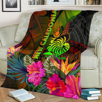 New Caledonia Polynesian Premium Blanket - Hibiscus and Banana Leaves - Polynesian Pride