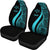 Kosrae Car Seat Covers - Turquoise Polynesian Tentacle Tribal Pattern - Polynesian Pride