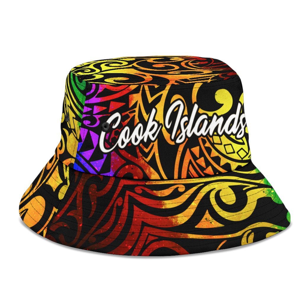 Cook Islands Bucket Hat - Rainbow Polynesian Pattern - Polynesian Pride