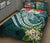 Fiji Polynesian Quilt Bed Set - Summer Plumeria (Turquoise) - Polynesian Pride