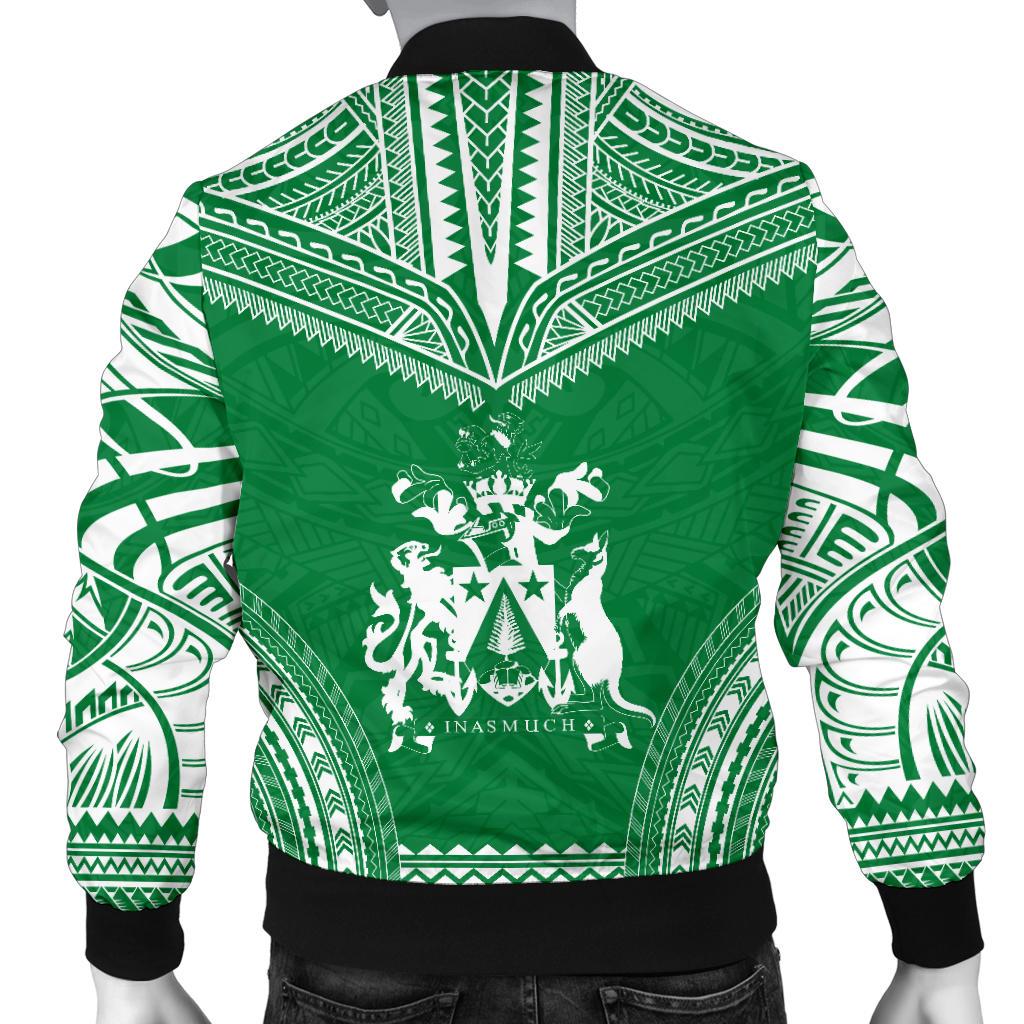 Norfolk Island Flag Polynesian Chief Men's Bomber Jacket - Polynesian Pride