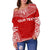 Tonga Polynesian Chief Custom Personalised Women's Off Shoulder Sweater - Flag Version - Polynesian Pride