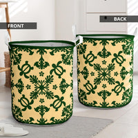 hawaiiLaundry Basket - Hawaiian Quilt Turtle Dance Sea Pattern - Polynesian Pride