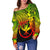 Polynesian Hawaii Women's Off Shoulder Sweater - Tribal Wave Tattoo Reggae - Polynesian Pride