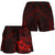 Polynesian Hawaii Women's Shorts - Humpback Whale with Hibiscus (Red) - Polynesian Pride