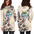 Guam Hoodie Dress - Guam Coat Of Arms & Beige Hibiscus - Polynesian Pride