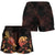 Tahiti Polynesian Women's Shorts - Turtle With Blooming Hibiscus Gold - Polynesian Pride