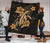 Hawaii Turtle Flower Polynesian Premium Quilt - Gold - Polynesian Pride
