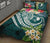 YAP Polynesian Quilt Bed Set - Summer Plumeria (Turquoise) - Polynesian Pride