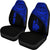 New Caledonia Custom Personalised Car Seat Covers - New Caledonia Coat Of Arms Polynesian Blue Curve - Polynesian Pride