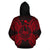 French Polynesia Polynesian All Over Zip up Hoodie Map Red - Polynesian Pride